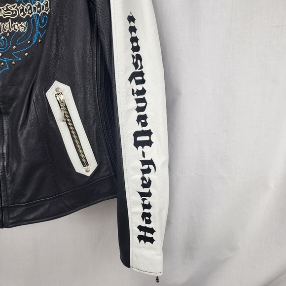 Harley-Davidson Kaleidoscope Leather Jacket Women's Size L - Picture 3 of 10